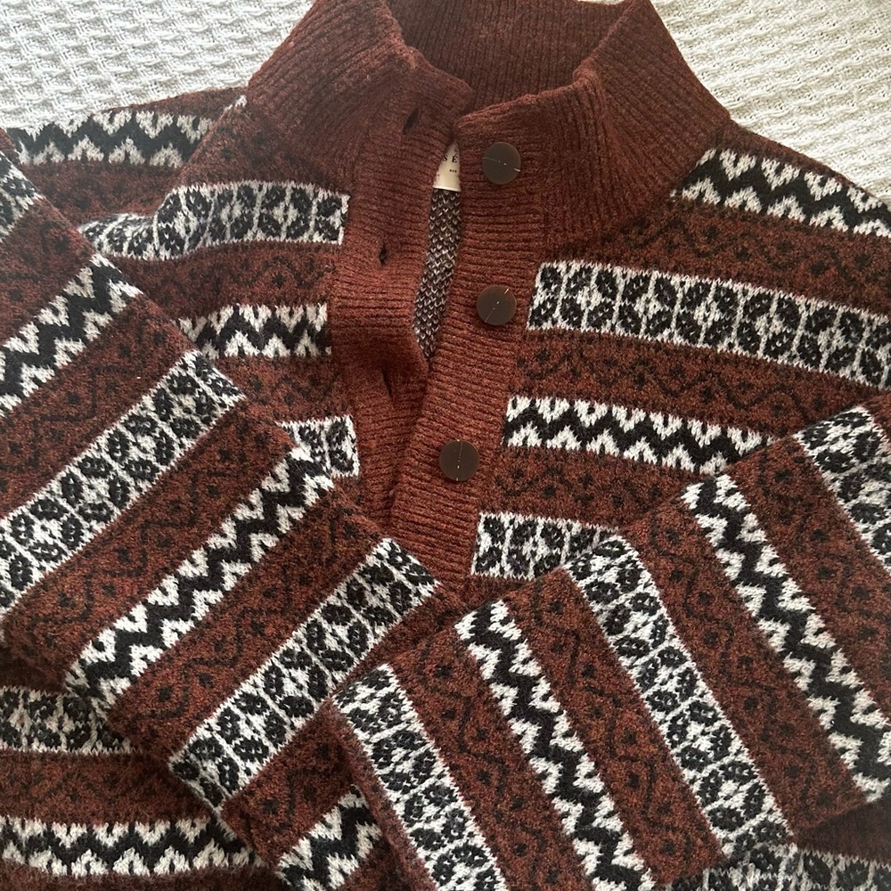 Sezane Thais Brown Patterned Women's Cardigan Sma… - image 3